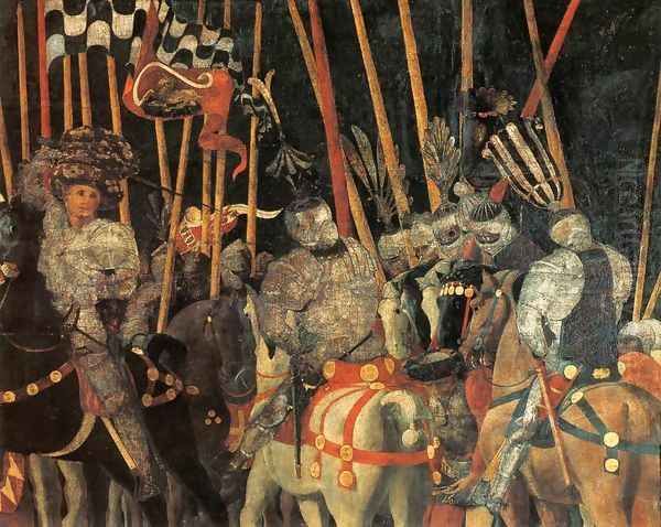 Micheletto Da Cotignola Engages In Battle (detail) Oil Painting by Paolo Uccello