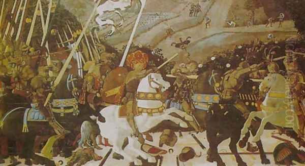 Battle of San Romano (Battaglia di San Romano) Oil Painting by Paolo Uccello