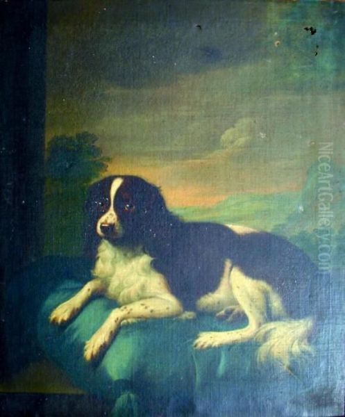 A Spaniel On A Cushion Oil Painting by John Wootton