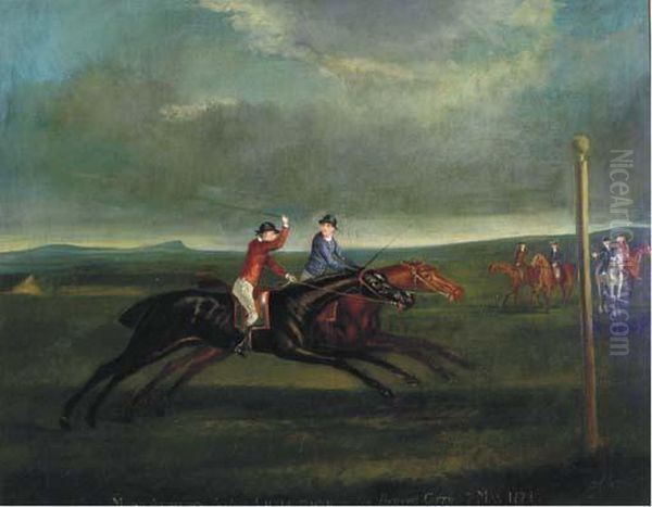 Marc Anthony Leading Chalkstone On The Beacon Course Oil Painting by John Wootton