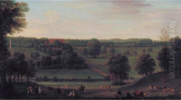 A View Of Cassiobury Park Oil Painting by John Wootton