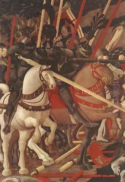 Bernardino della Ciarda Thrown Off His Horse (detail-1) 1450s Oil Painting by Paolo Uccello