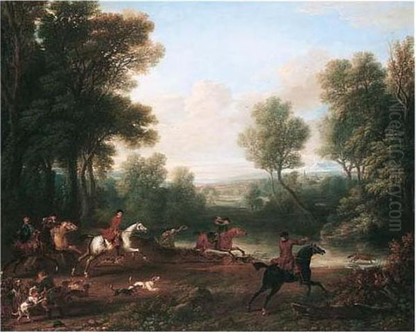 Viscount Bolingbroke's Hunting Party Oil Painting by John Wootton