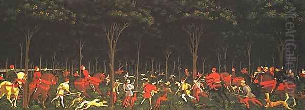 Hunt in the Forest Oil Painting by Paolo Uccello