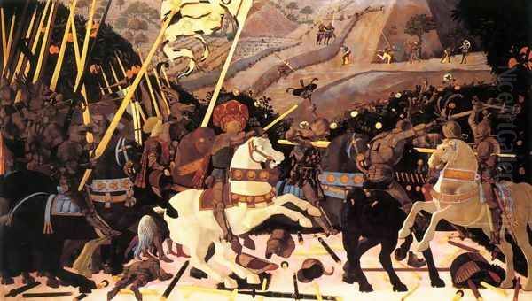 Niccolo da Tolentino Leads the Florentine Troops 1450s Oil Painting by Paolo Uccello