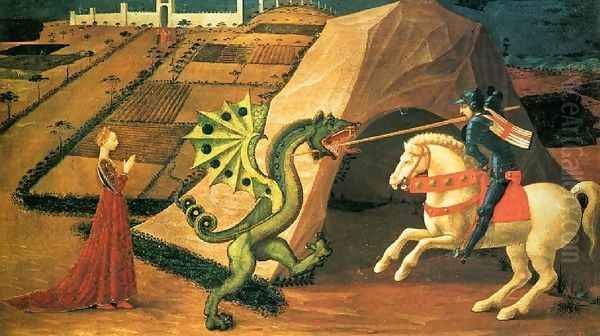 St George and the Dragon Oil Painting by Paolo Uccello