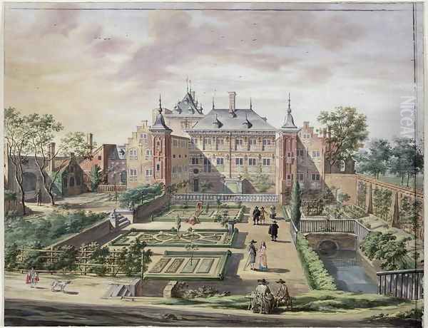 An imaginary view of Het Tolhuis on the River Merwede, near Gorcum, c.1654 Oil Painting by Jacob Van Der Ulft