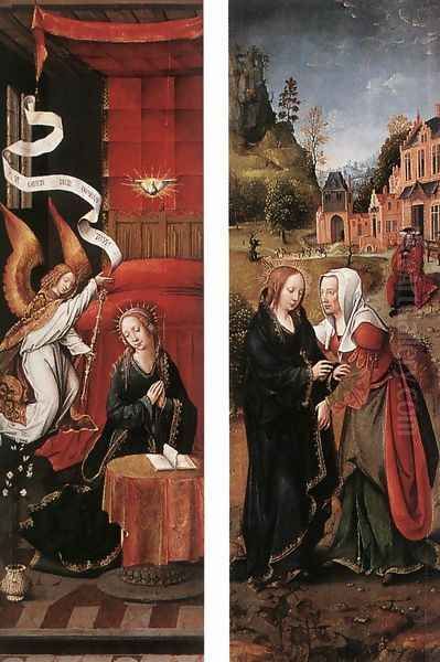 Annunciation and Visitation c. 1525 Oil Painting by Flemish Unknown Masters