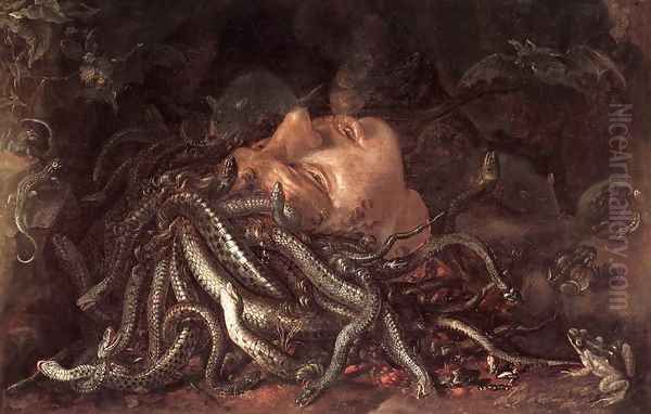 Head of Medusa (16th century) Oil Painting by Flemish Unknown Masters