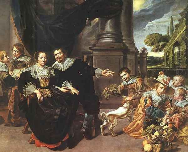 Family Portrait 1630 Oil Painting by Flemish Unknown Masters