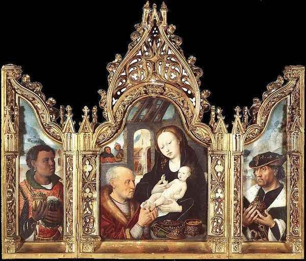 Triptych The Adoration of the Magi 1475-1500 Oil Painting by Flemish Unknown Masters