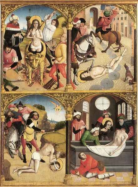 Scenes from the Legend of St George (2) 1500-10 Oil Painting by Flemish Unknown Masters