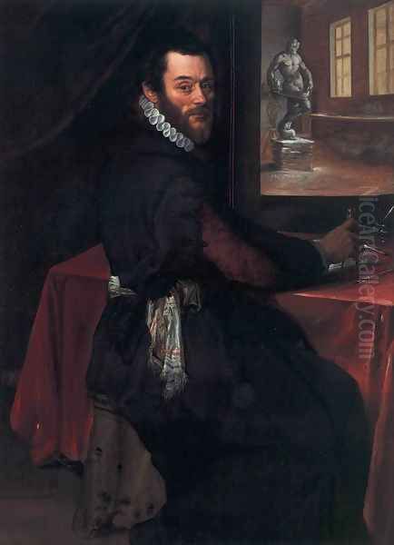 Portrait of Giambologna in his Studio 1570s Oil Painting by Flemish Unknown Masters