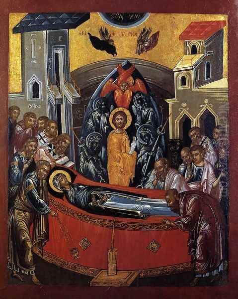 The Dormition Of The Mother Of God Oil Painting by Cretan Unknown Master