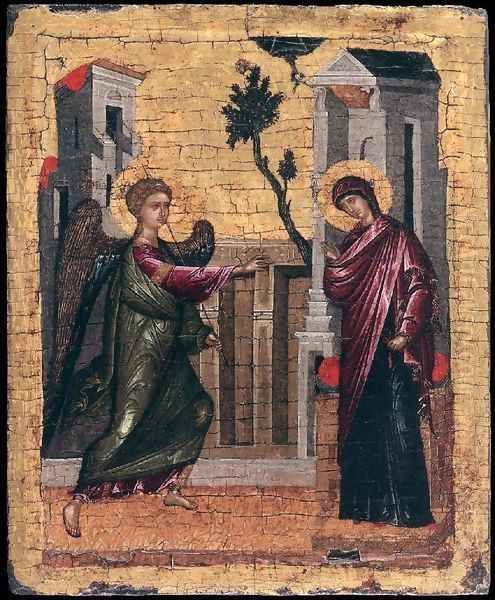 The Annunciation Oil Painting by Cretan Unknown Master