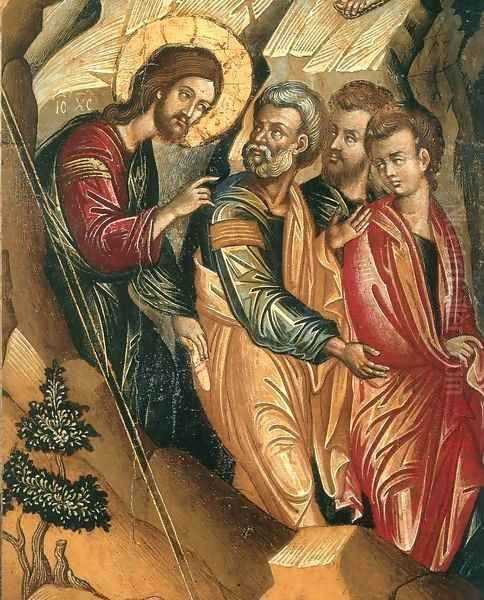 Transfiguration of Christ (detail) Oil Painting by Cretan Unknown Master