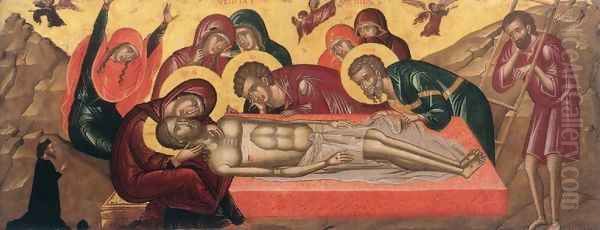 The Lamentation of Christ Oil Painting by Cretan Unknown Master