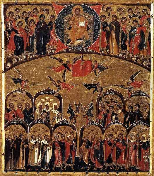 Synaxis Of All Saints Oil Painting by Russian Unknown Master