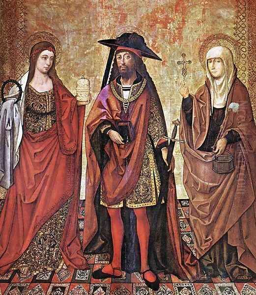 St Lazarus between Martha and Mary Oil Painting by Spanish Unknown Masters