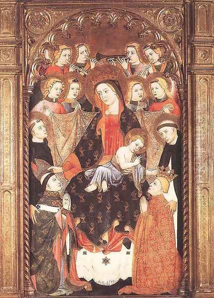 Virgin and Child with Angels and Saints 1400-25 Oil Painting by Spanish Unknown Masters