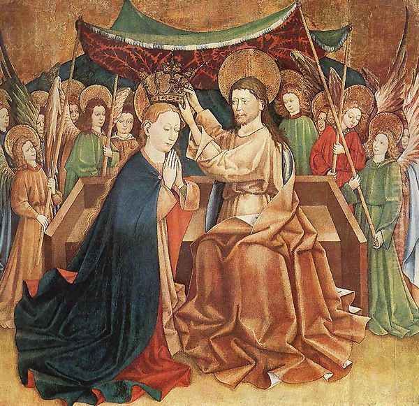 Coronation of Mary 1400-50 Oil Painting by Spanish Unknown Masters