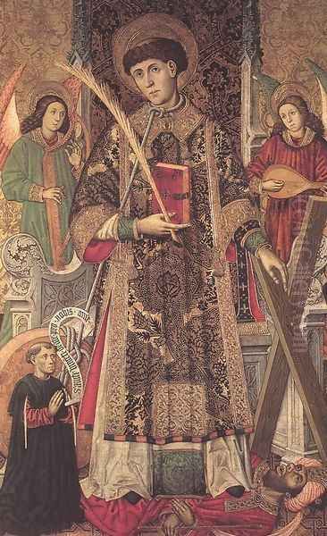 St Vincent and a Donor 1450-1500 Oil Painting by Spanish Unknown Masters