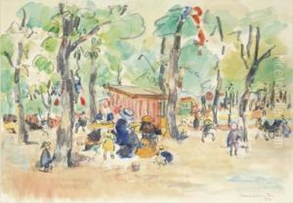 Les Champs Elysees Oil Painting by Rik Wouters