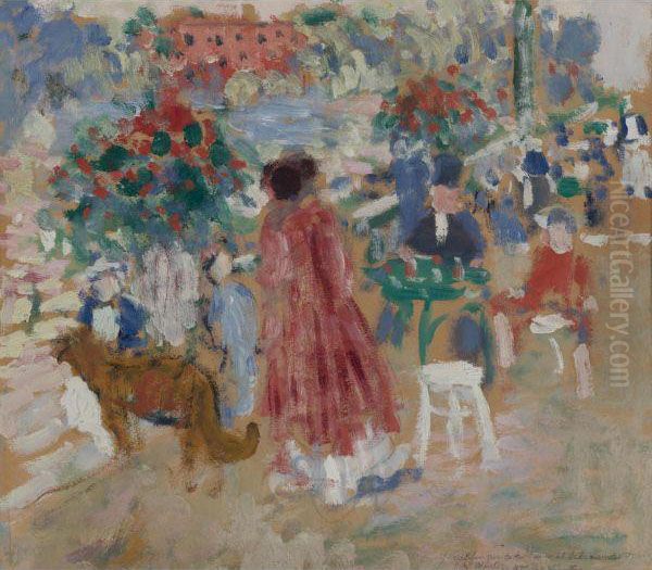 On The Terrace, The Botanic Gardens, Malines Oil Painting by Rik Wouters