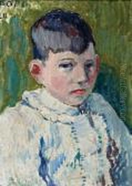 Portret Van Popom, Vii Ans Oil Painting by Rik Wouters