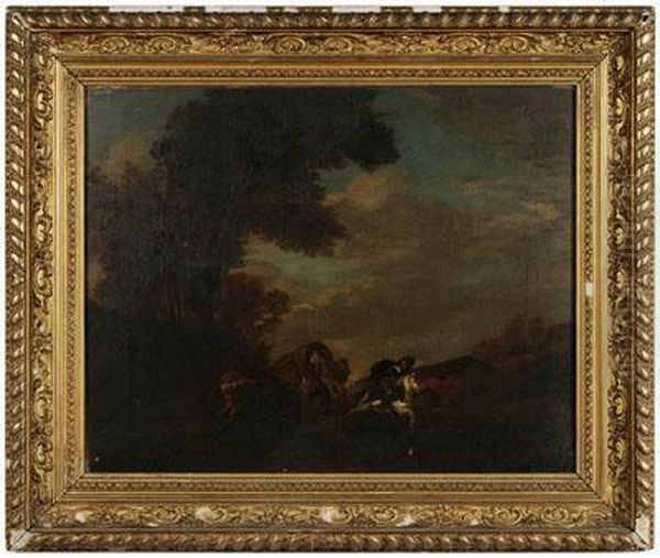 Wagon Attacked By Bandits Oil Painting by Pieter Wouwermans or Wouwerman