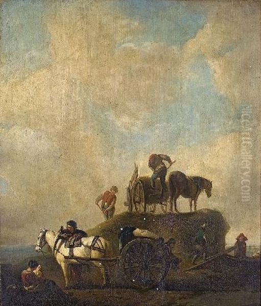 Bauern Bei Der Ernte Oil Painting by Pieter Wouwermans or Wouwerman