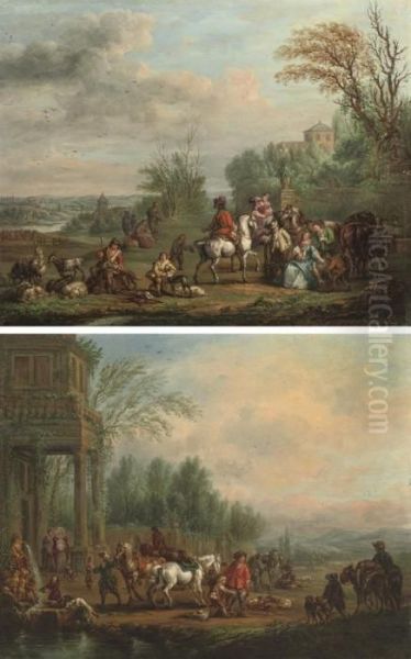 Before The Hunt; And After The Hunt by Pieter Wouwermans or Wouwerman