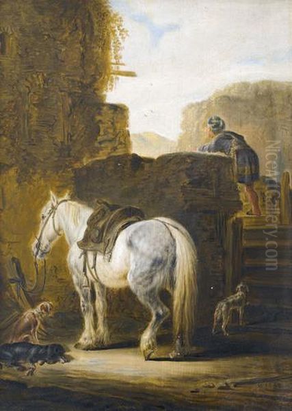 Bauerliche Genreszene Oil Painting by Pieter Wouwermans or Wouwerman