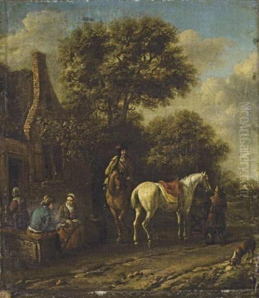 Avec Signature 'p.w' (en Bas A Gauche) Oil Painting by Pieter Wouwermans or Wouwerman