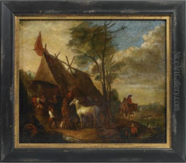 Untitled Oil Painting by Pieter Wouwermans or Wouwerman