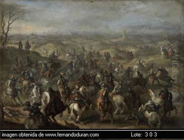 Untitled Oil Painting by Pieter Wouwermans or Wouwerman