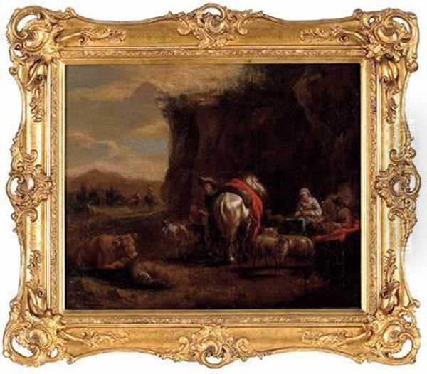 Umkreis Oil Painting by Pieter Wouwermans or Wouwerman