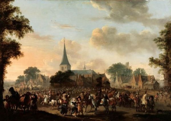 Festa Campestre Oil Painting by Pieter Wouwermans or Wouwerman