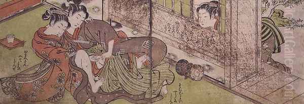 Lovers, from the Poem of the Pillow, published 1788 Oil Painting by Kitagawa Utamaro