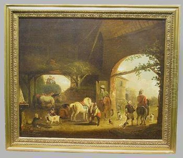 Signed Indistinctly (lr) Oil Painting by Pieter Wouwermans or Wouwerman