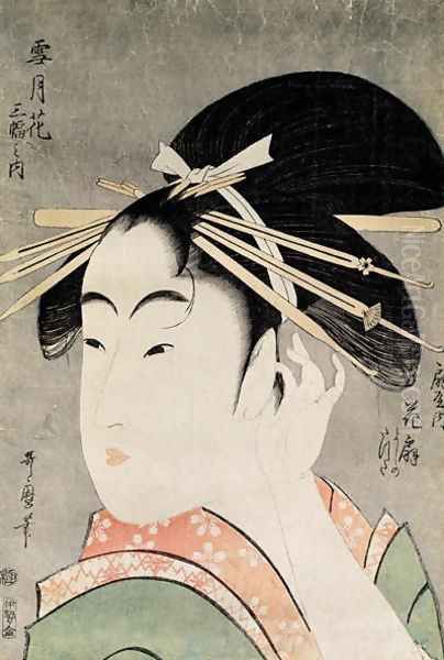 Head of a Woman Oil Painting by Kitagawa Utamaro