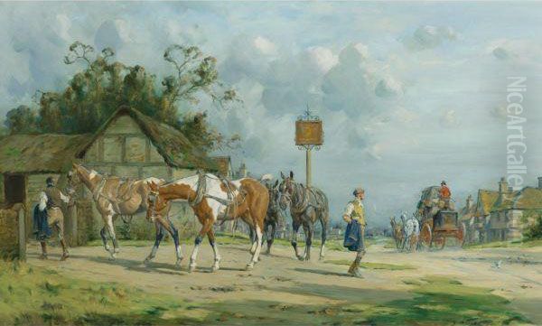 The Tired Team Oil Painting by George Wright