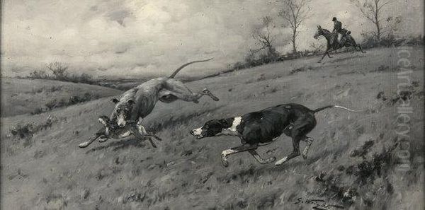 Coursing Scene Oil Painting by George Wright