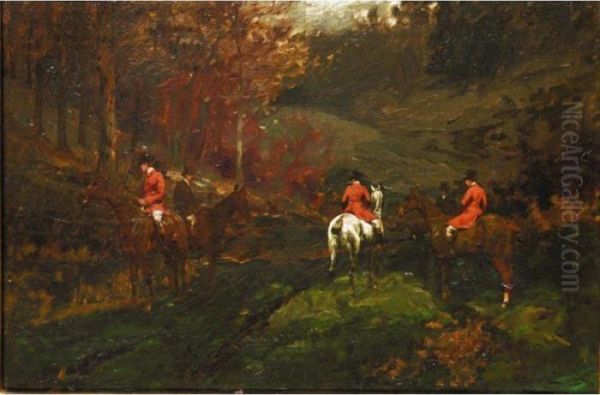 The Hunt Party Oil Painting by George Wright