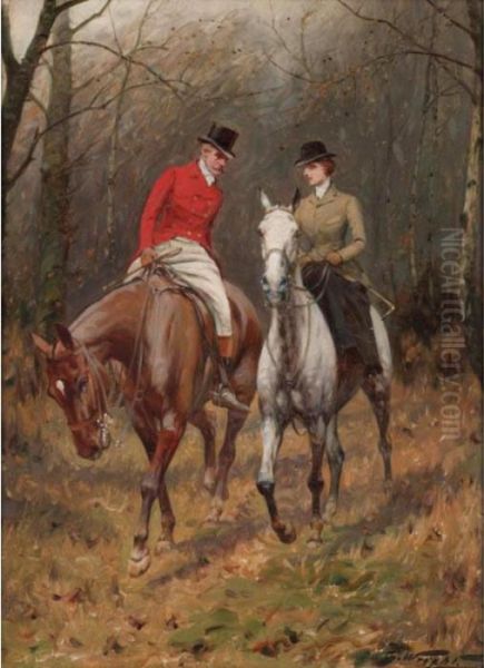 Out Riding Oil Painting by George Wright