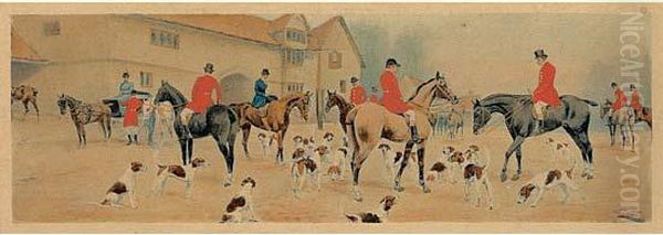 Chasse A Cour Oil Painting by George Wright