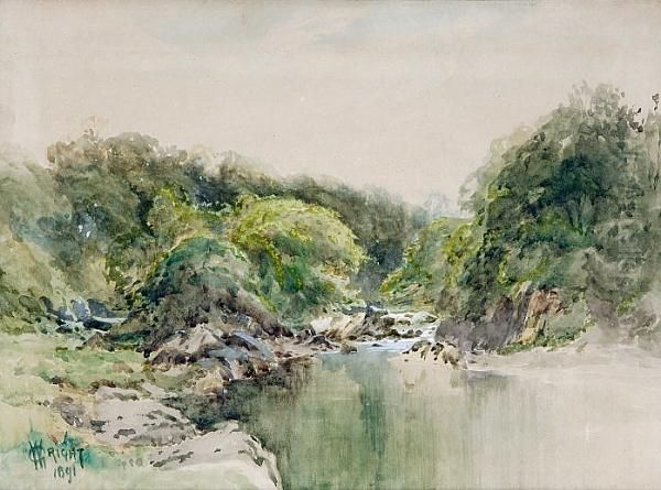 The Falls Pool Oil Painting by George Wright