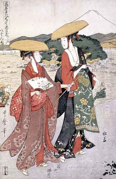 Scene 8, Comparison of celebrated beauties and the loyal league, c.1797 Oil Painting by Kitagawa Utamaro