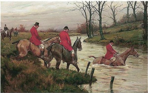 Crossing The River Oil Painting by George Wright