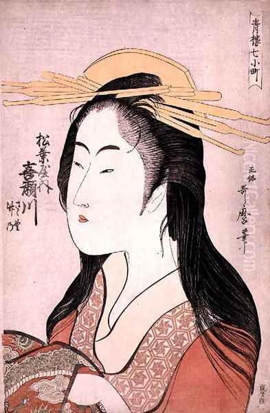 Kisegawa of Matsubaya, from the series Seven Komachis of Yoshiwara, c.1795 Oil Painting by Kitagawa Utamaro